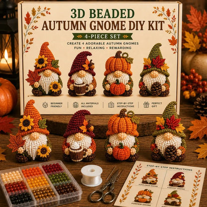 3D Beaded Gnome DIY Craft Kit for Handmade Tabletop Décor