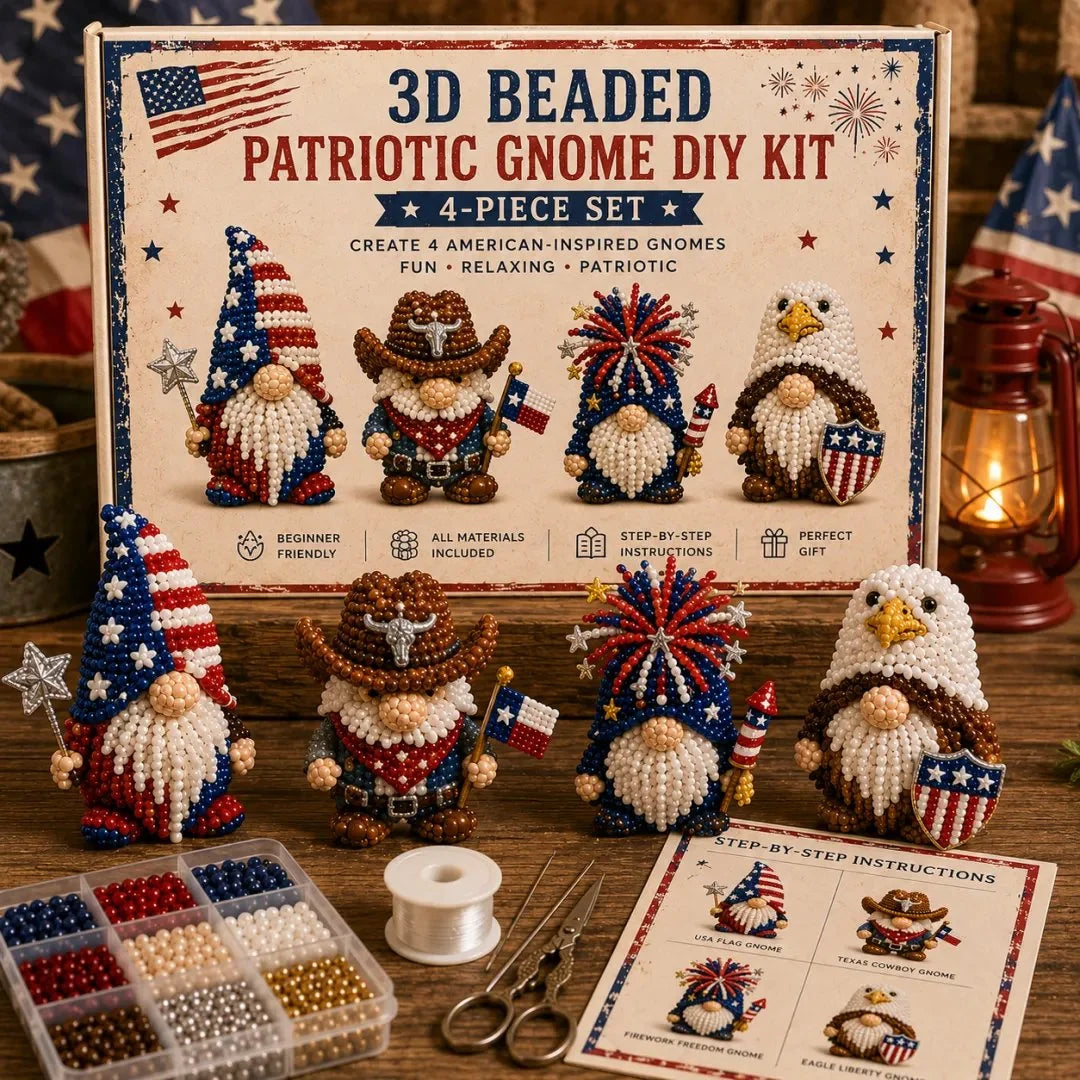 3D Beaded Gnome DIY Craft Kit for Handmade Tabletop Décor