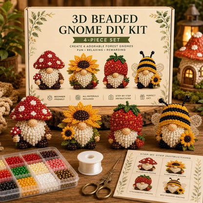 3D Beaded Gnome DIY Craft Kit for Handmade Tabletop Décor