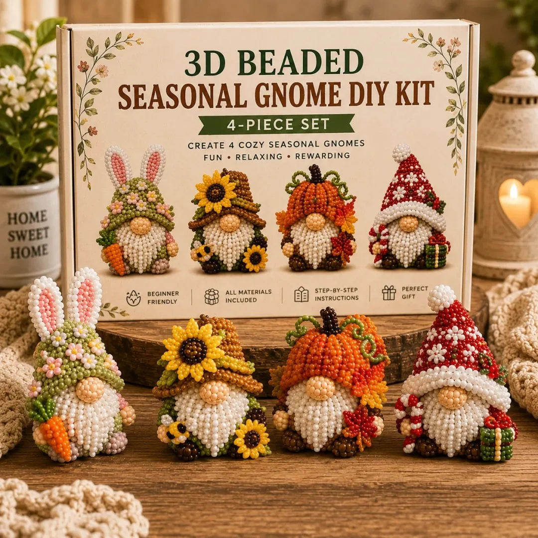 3D Beaded Gnome DIY Craft Kit for Handmade Tabletop Décor