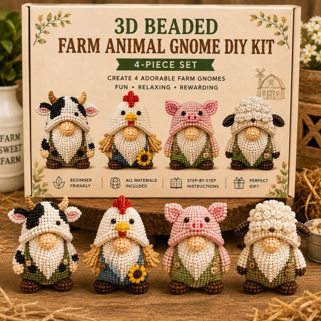 3D Beaded Gnome DIY Craft Kit for Handmade Tabletop Décor