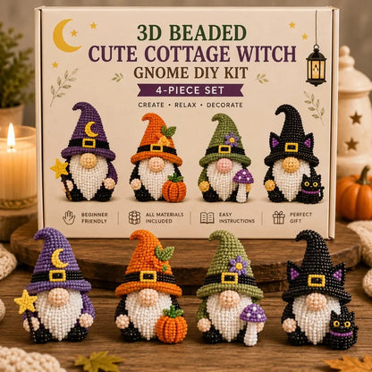 3D Beaded Gnome DIY Craft Kit for Handmade Tabletop Décor