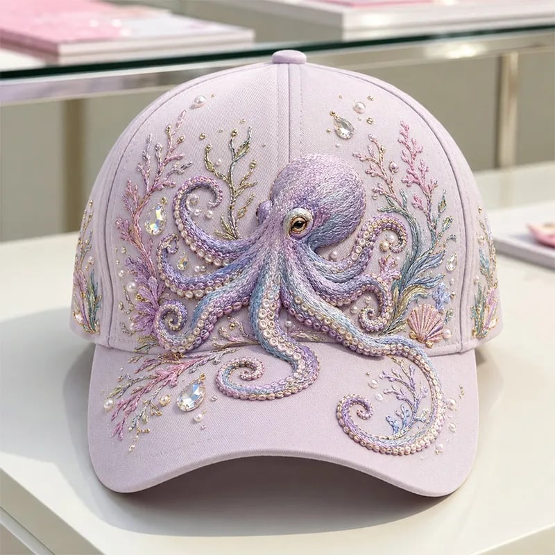 Distinctive 3D Ocean Creatures Printed Cap for Everyday Wear