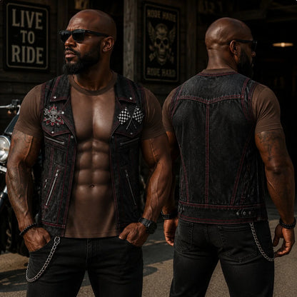 Distinctive Personalized Six Pack ABS with Biker Vest Men Funny 3D
