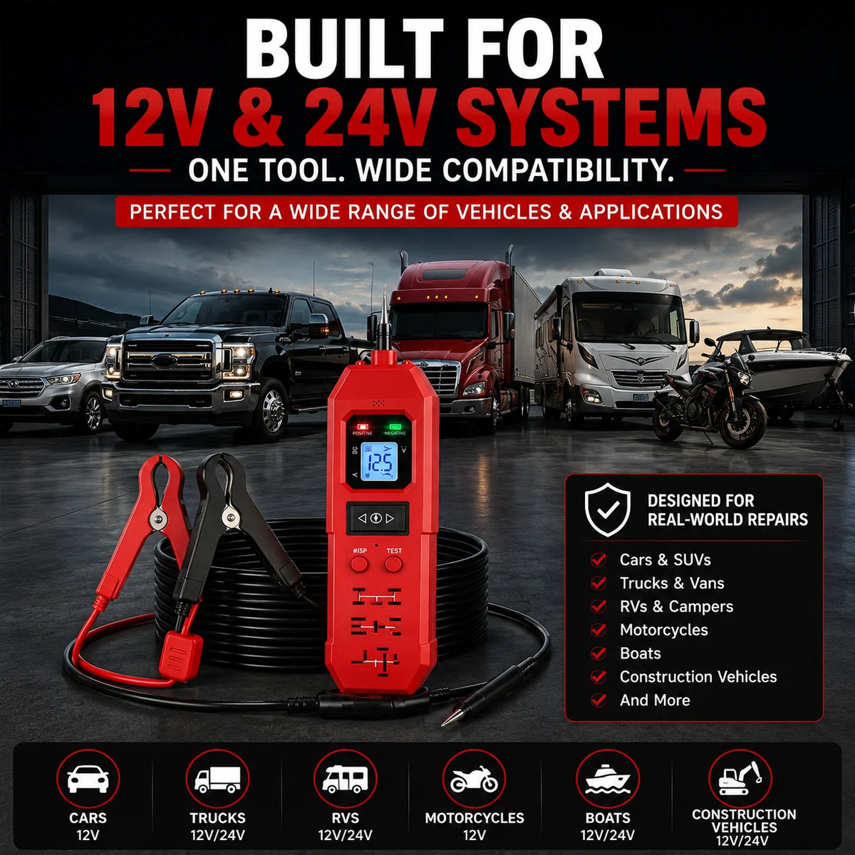 Workshop-Ready 3-in-1 Automotive Power Circuit Probe & Relay Tester
