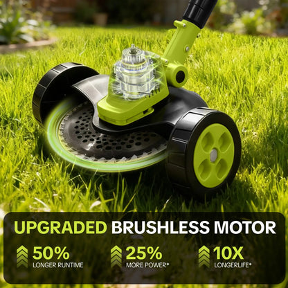 Cordless 3-in-1 Grass Trimmer and Edger with Two 21V Batteries