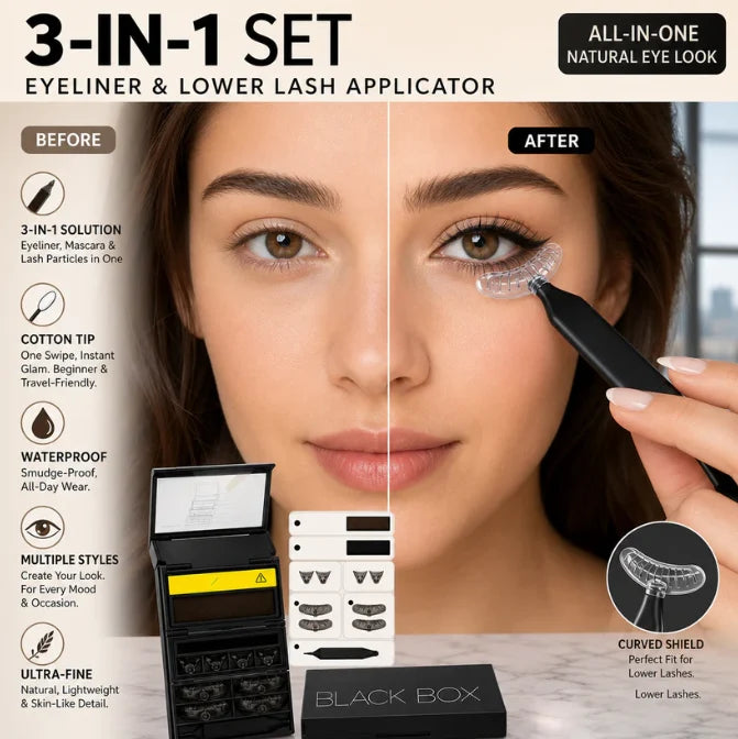 Pet-Friendly 3-in-1 Eyeliner & Lower Lash Applicator