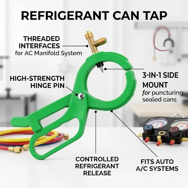Vehicle-Ready 3-in-1 Refrigerant Can Tap Valve for R12 & R134A Car AC