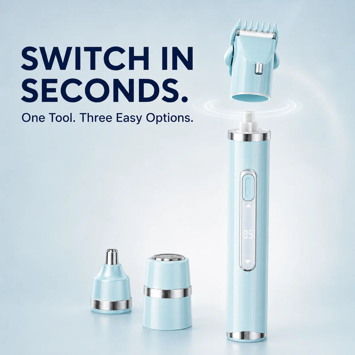 Purpose-Built 3-in-1 Women’s Electric Grooming Trimmer – Trim, Shave