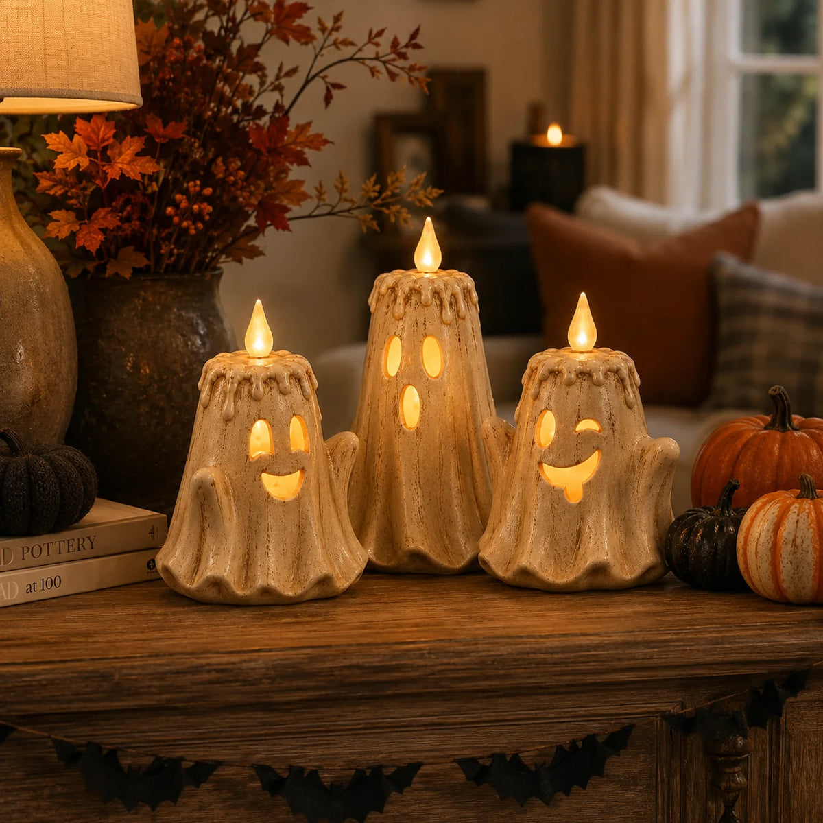 Purpose-Built 3-Piece Ghost Flameless Candle Set with Remote