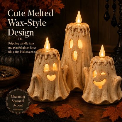 Purpose-Built 3-Piece Ghost Flameless Candle Set with Remote