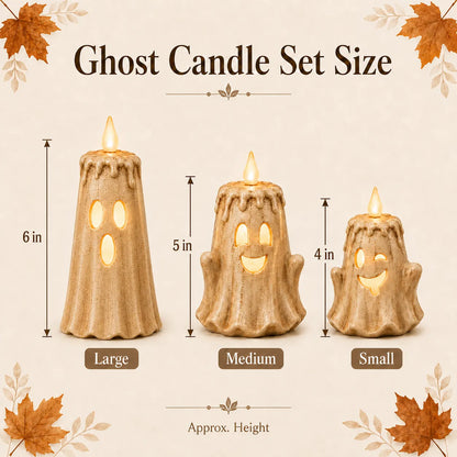 Purpose-Built 3-Piece Ghost Flameless Candle Set with Remote