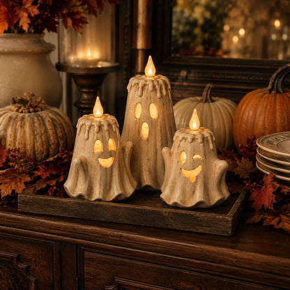 Purpose-Built 3-Piece Ghost Flameless Candle Set with Remote