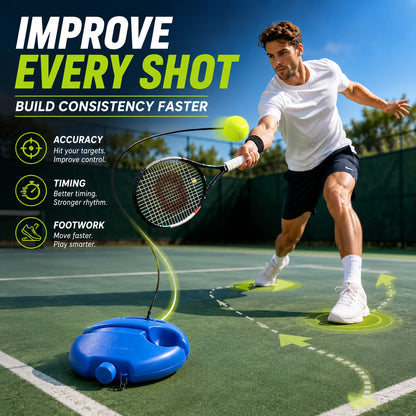 Purpose-Built Solo Tennis Trainer Rebound Set – Practice Anytime, No
