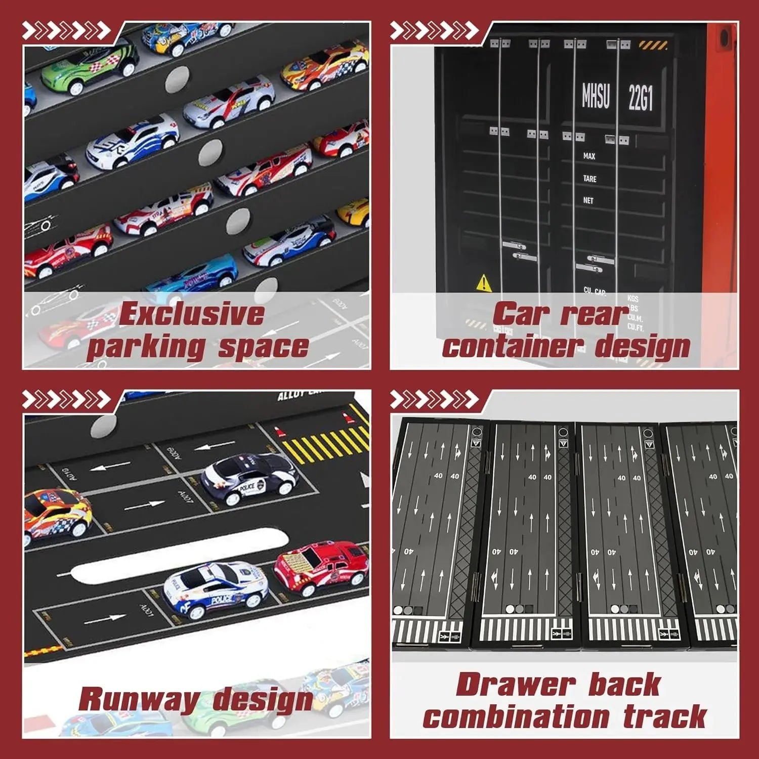 Vehicle-Ready 48pcs Pull-Back Toy Cars Set for Garage Use