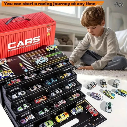 Vehicle-Ready 48pcs Pull-Back Toy Cars Set for Garage Use