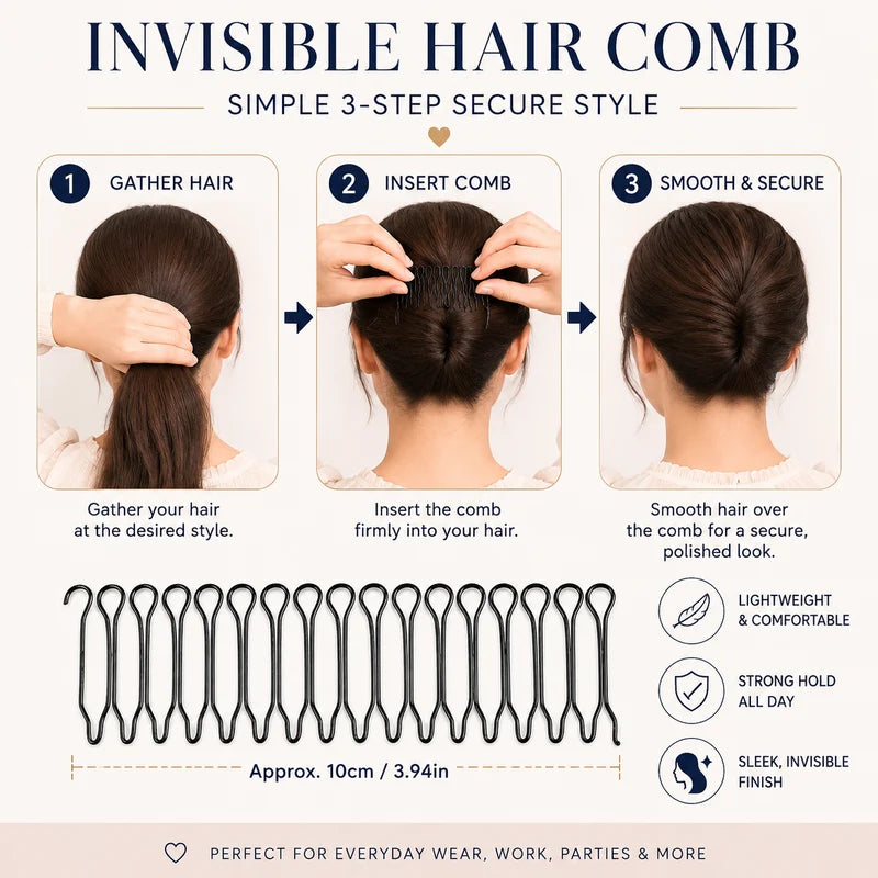 Purpose-Built Flexible Invisible Grip Flyaway Hair