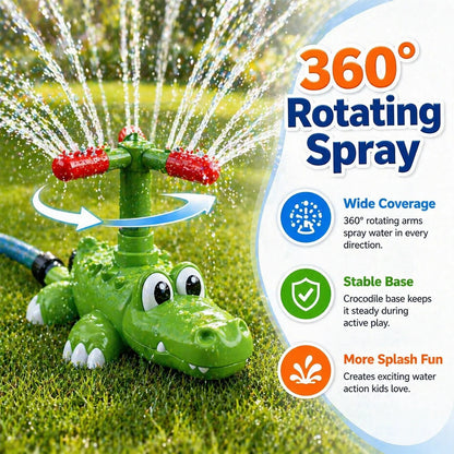 4-in-1 Crocodile Sprinkler and T-Ball Outdoor Play Set