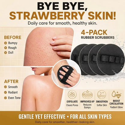 Easy-Care 4-PackSoft Rubber Shower Scrubber for Gentle Exfoliation &