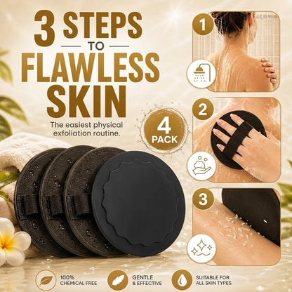 Easy-Care 4-PackSoft Rubber Shower Scrubber for Gentle Exfoliation &