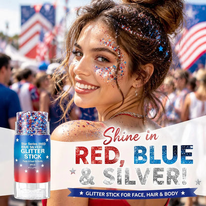 Red, White & Blue Patriotic Glitter Stick