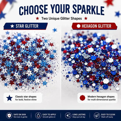 Red, White & Blue Patriotic Glitter Stick