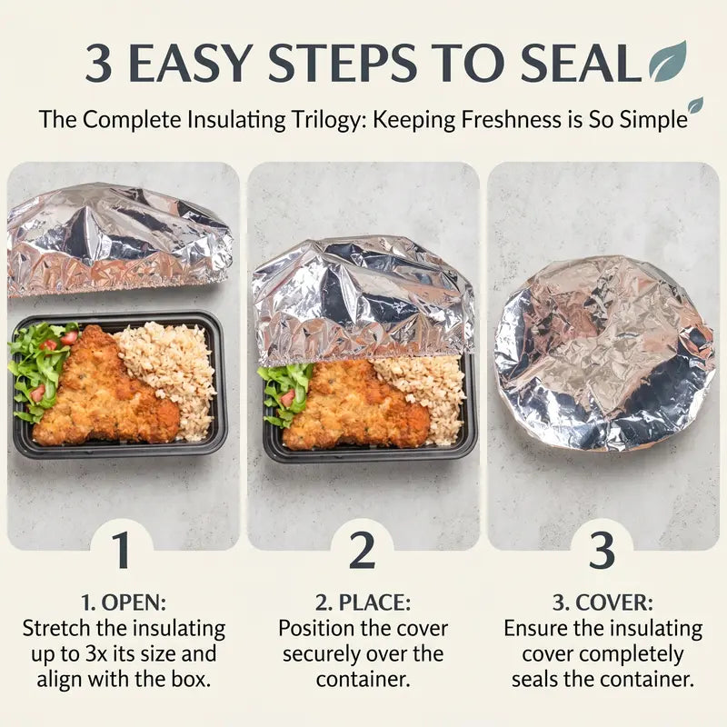 Heat-Retaining Aluminum Foil Food Covers, 50-Piece Insulated Set