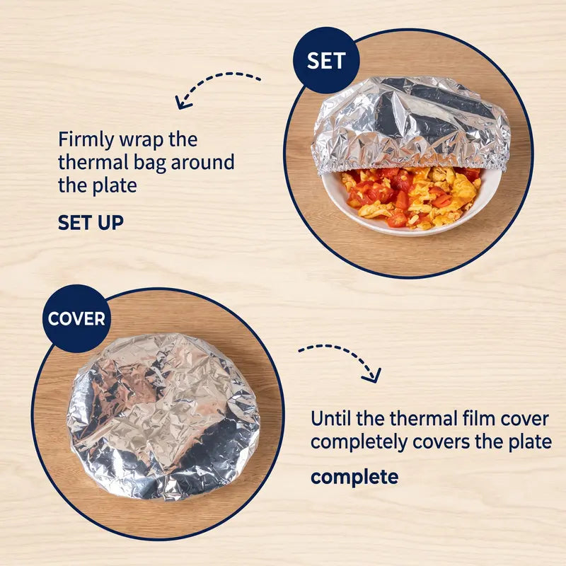 Heat-Retaining Aluminum Foil Food Covers, 50-Piece Insulated Set