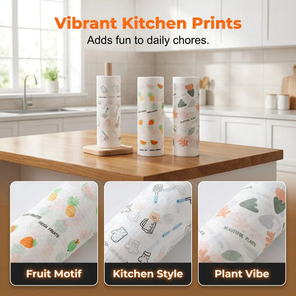 50-Piece Roll of Reusable Household Cleaning Cloths