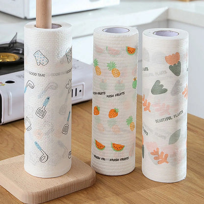 50-Piece Roll of Reusable Household Cleaning Cloths