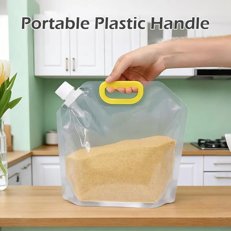 Practical 5PCS Airtight Food Storage Bags, Reusable Grain & Rice