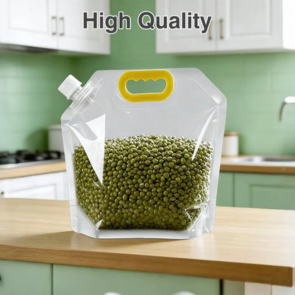 Practical 5PCS Airtight Food Storage Bags, Reusable Grain & Rice