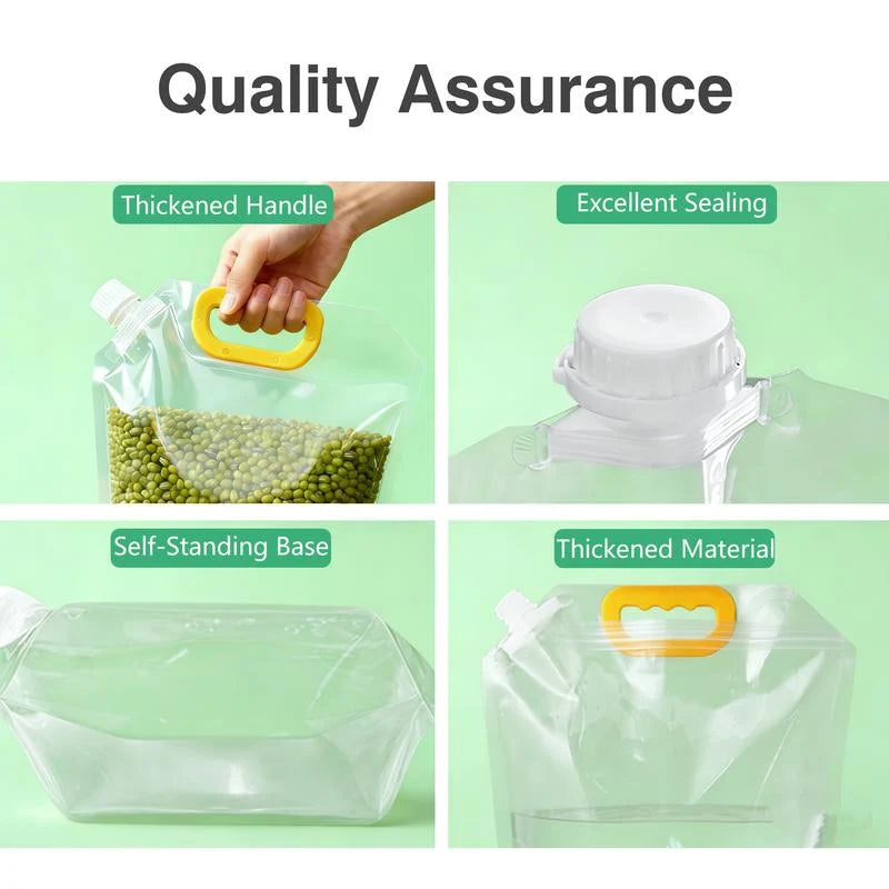 Practical 5PCS Airtight Food Storage Bags, Reusable Grain & Rice