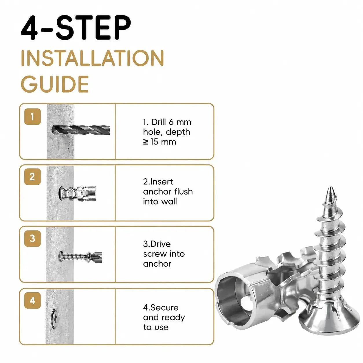 Hands-On 6×14mm Door Hinge Thread Repair Screws Kit for Creative Play