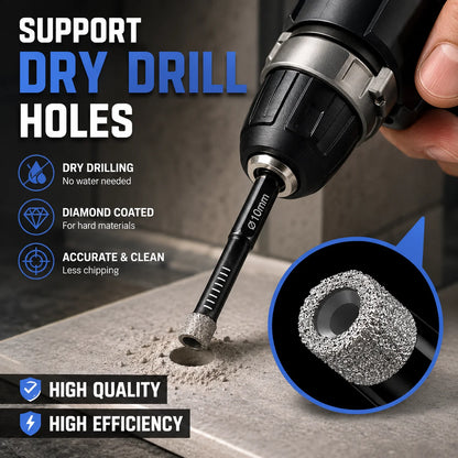 Precision Diamond Hole-Bit Set in Six Sizes for Hard Surfaces