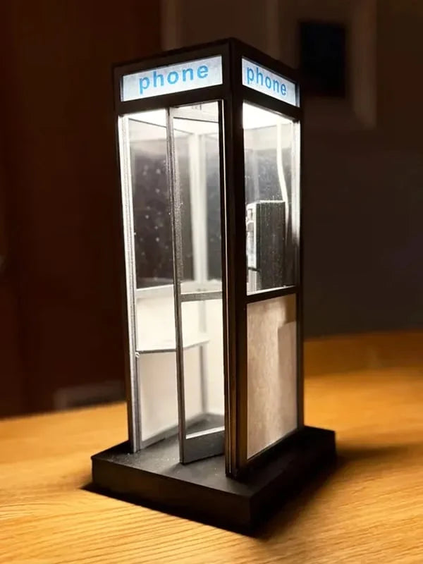Decorative Retro Vintage Tall PhoneBooth Lamp for Focused Lighting