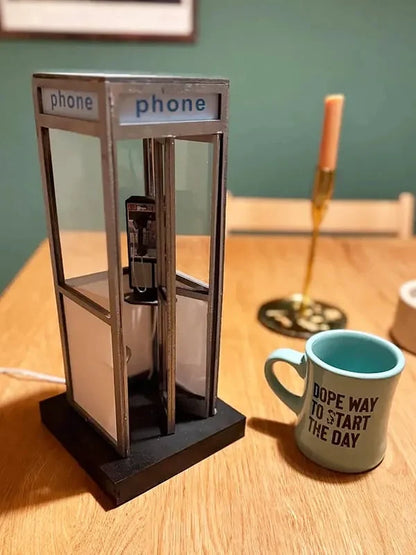 Decorative Retro Vintage Tall PhoneBooth Lamp for Focused Lighting