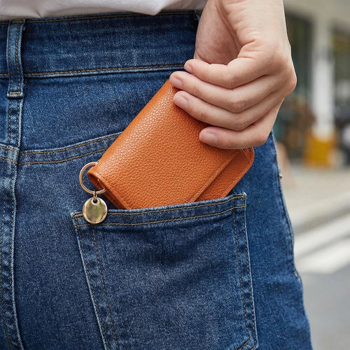 Purpose-Built Women Leather Keychain Wallet for Everyday Use