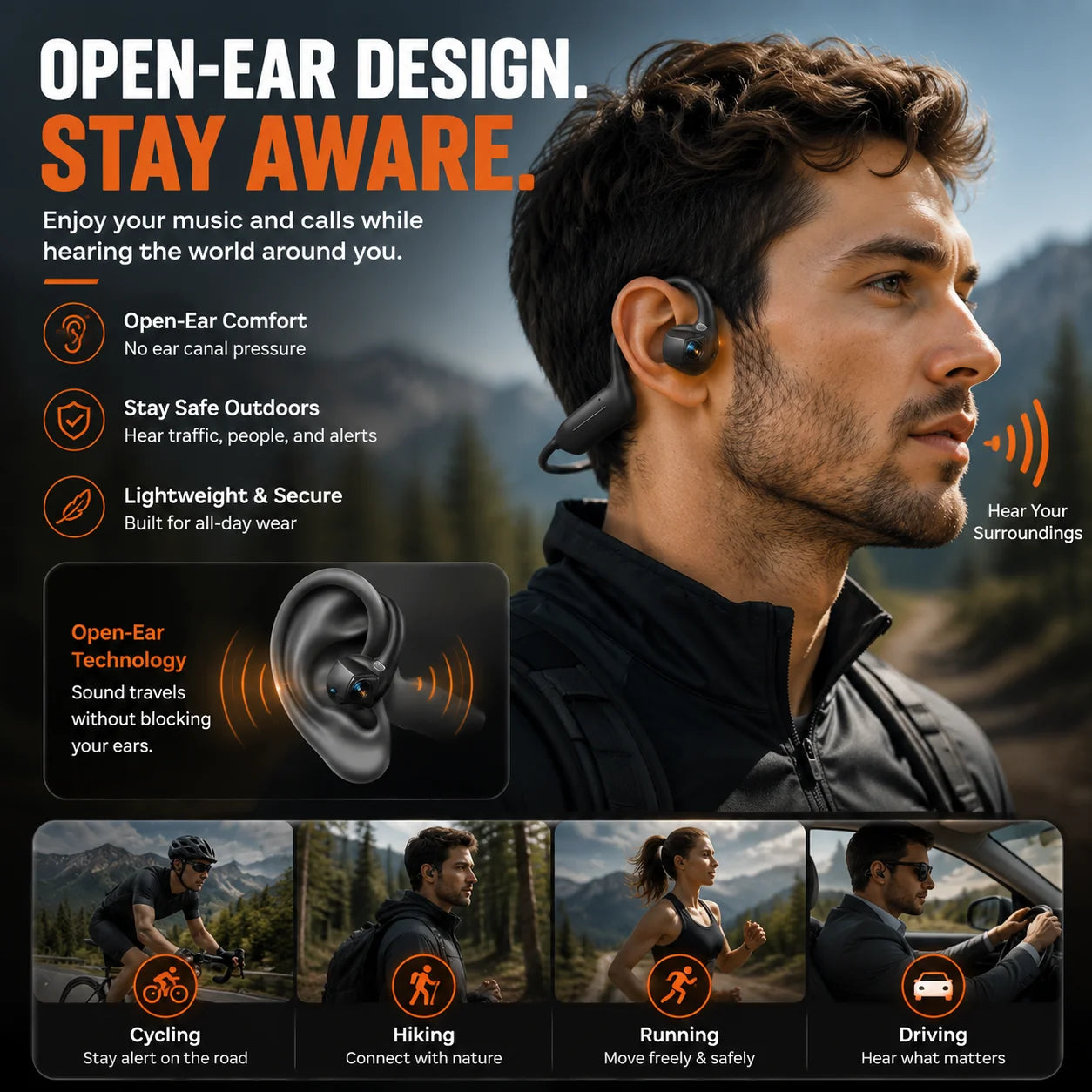 Distinctive Smart earphones with 8MP camera for photos and videos, AI