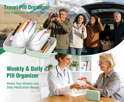 A8 Waterproof Pill Pouch Set - 7 to 14 Day Medication Organizer
