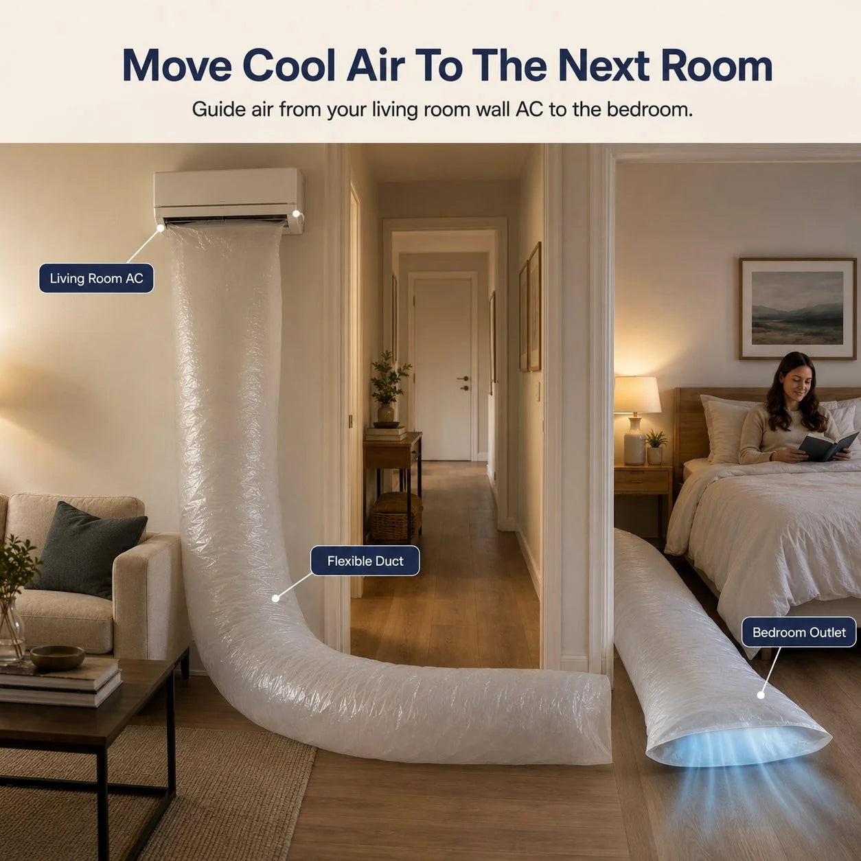 Vehicle-Ready AC Extension Duct / Cooling Tube for Garage Use