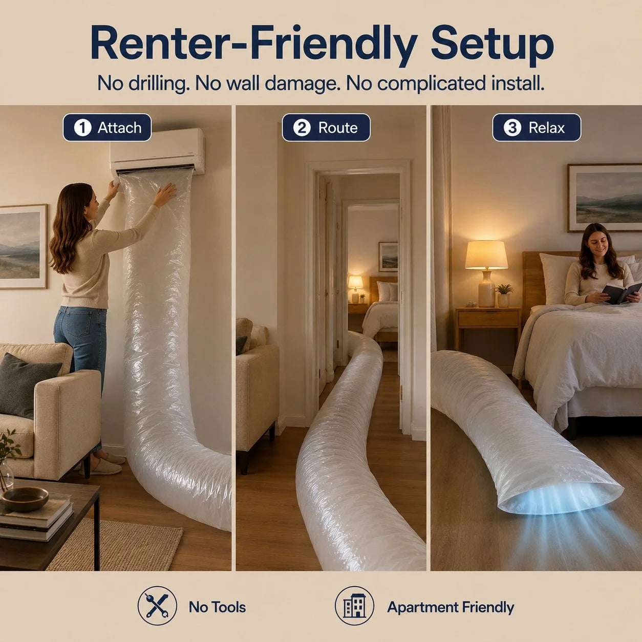 Vehicle-Ready AC Extension Duct / Cooling Tube for Garage Use