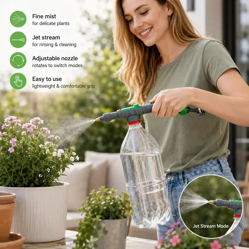 Purpose-Built Reusable Bottle Pressure Sprayer – 2-Mode Plant