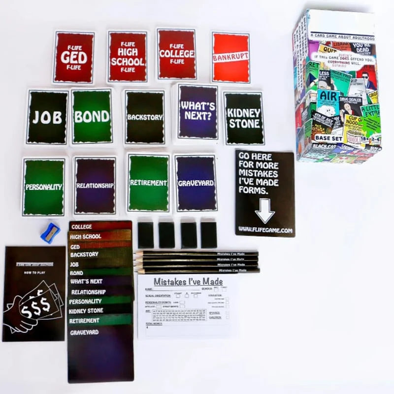 Dark-Humor Adulthood Life Simulation Party Card Game
