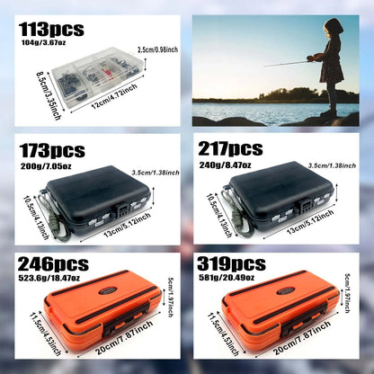 Fishing Tackle Assortment in a Portable Storage Box
