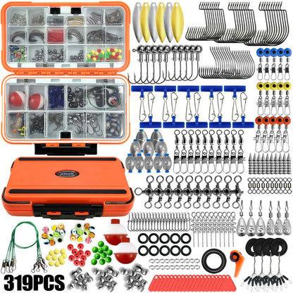 Fishing Tackle Assortment in a Portable Storage Box
