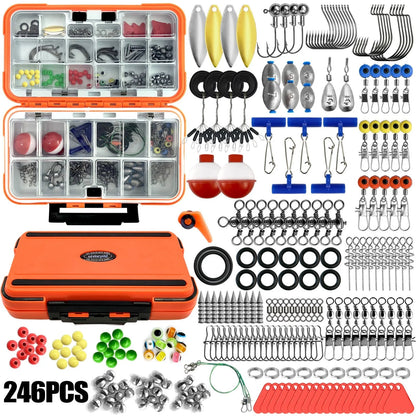 Fishing Tackle Assortment in a Portable Storage Box
