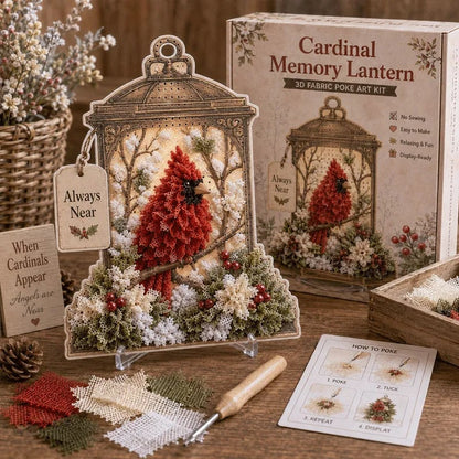 Memorial Lantern Craft Kit with Layered Fabric Poke Art