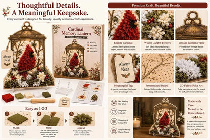 Memorial Lantern Craft Kit with Layered Fabric Poke Art