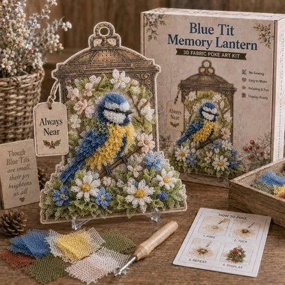 Memorial Lantern Craft Kit with Layered Fabric Poke Art